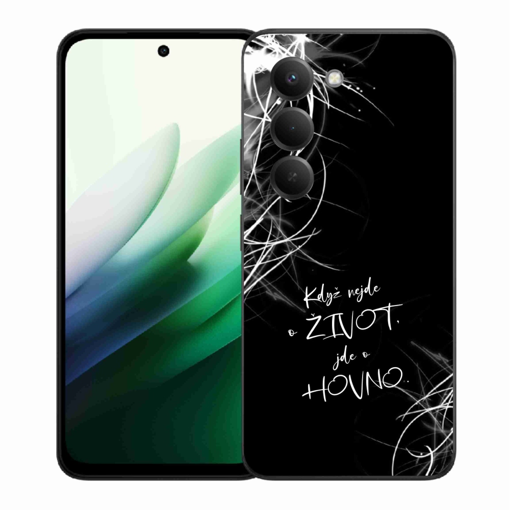 Gelový kryt mmCase na Xiaomi Redmi 15 5G (169mm) - vtipný text 16 černé pozadí