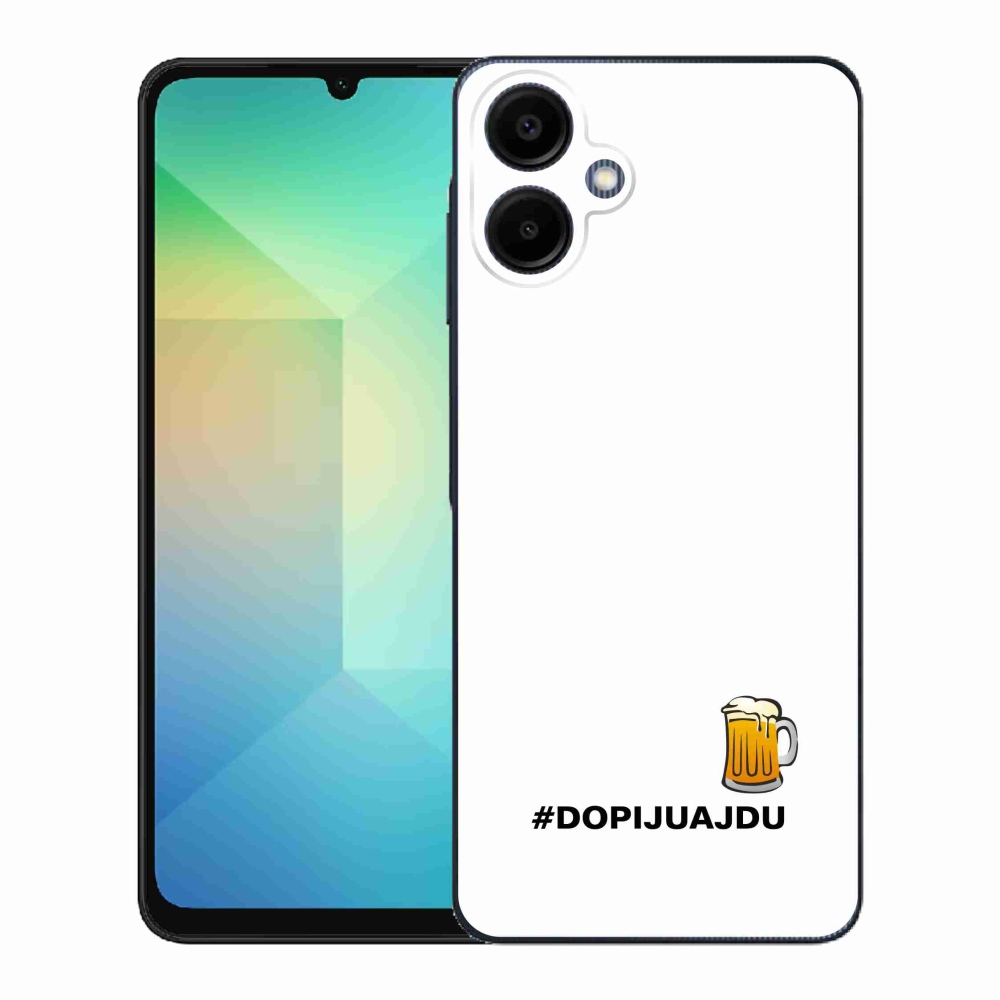 Gelový kryt mmCase na Samsung Galaxy A06 4G - pivní motiv 1 bílé pozadí
