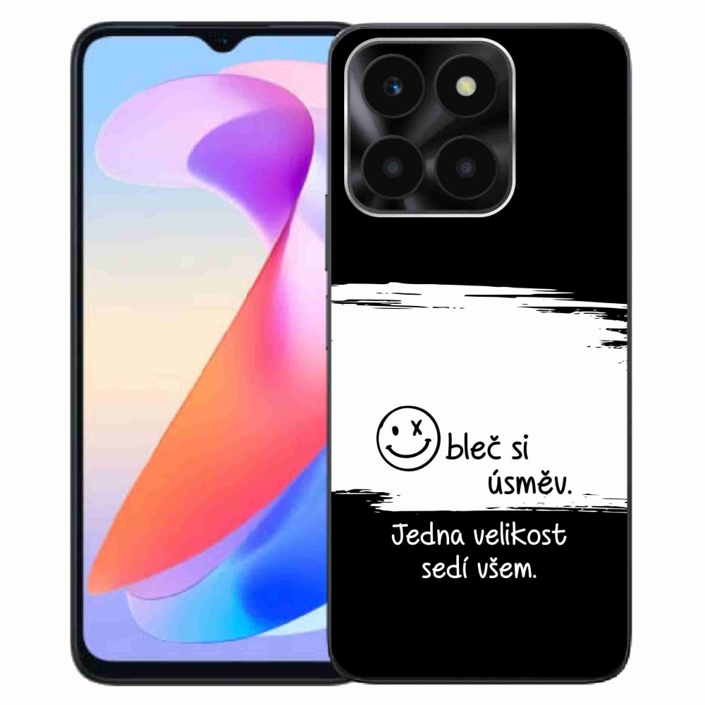 Gelový kryt mmCase na Honor X6a - vtipný text 8 bíločerné pozadí