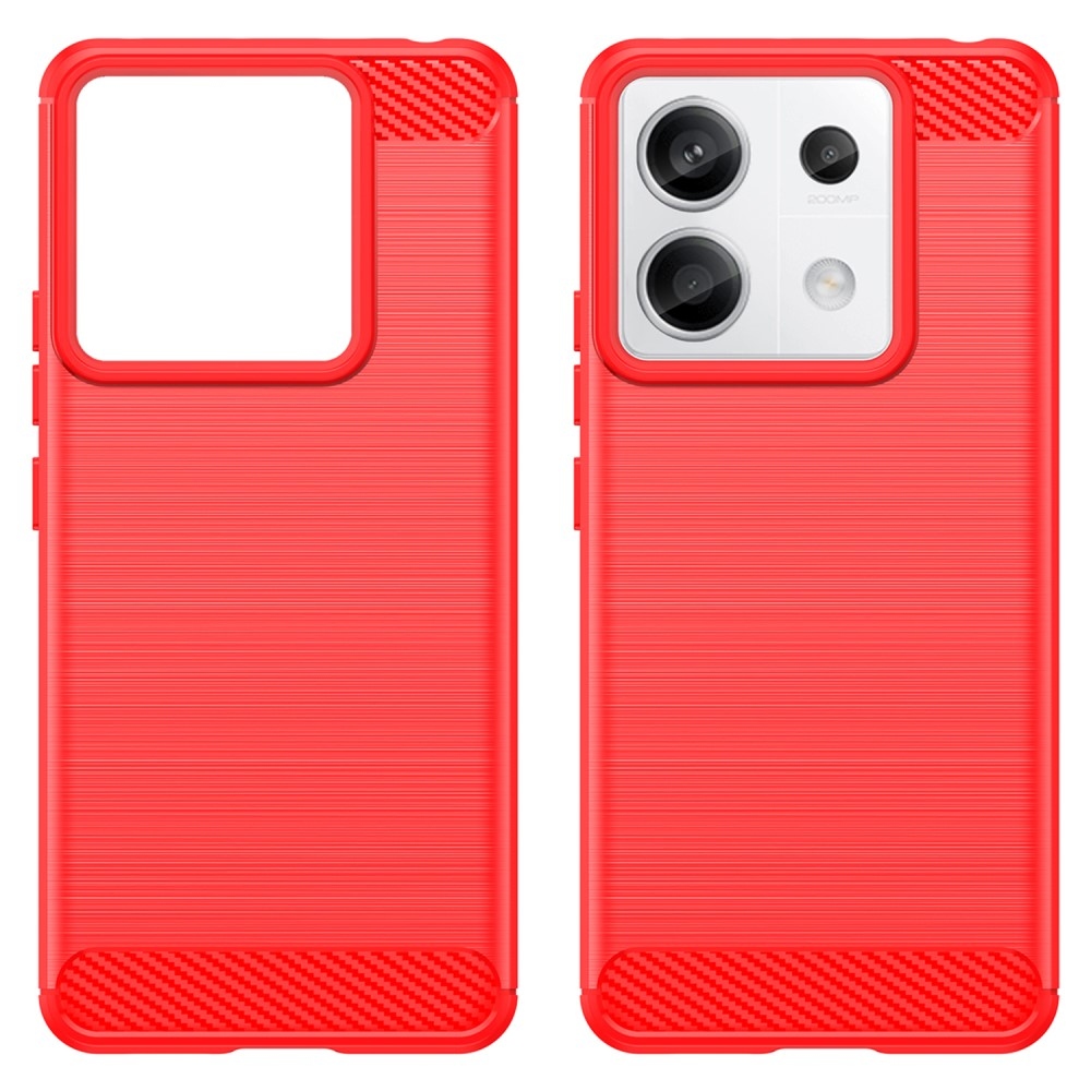 Carbon odolný gelový obal na Xiaomi Redmi Note 13 Pro 5G/Poco X6 5G - červený