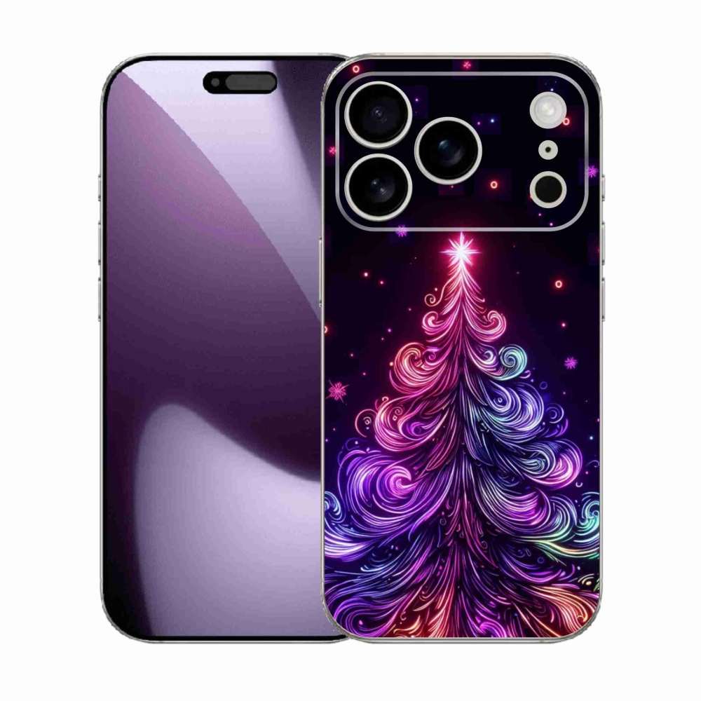 Gelový kryt mmCase na iPhone 17 Pro - neonový vánoční stromek 1