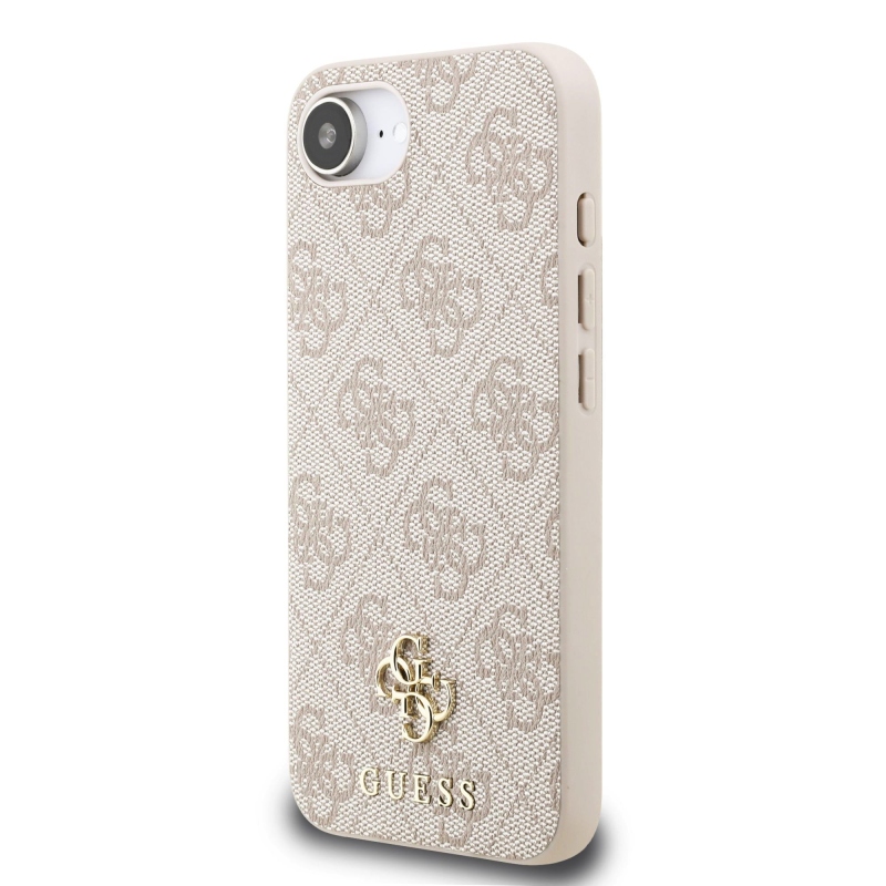 Guess PU 4G Small Metal Logo MagSafe Zadní Kryt pro iPhone 16e Pink