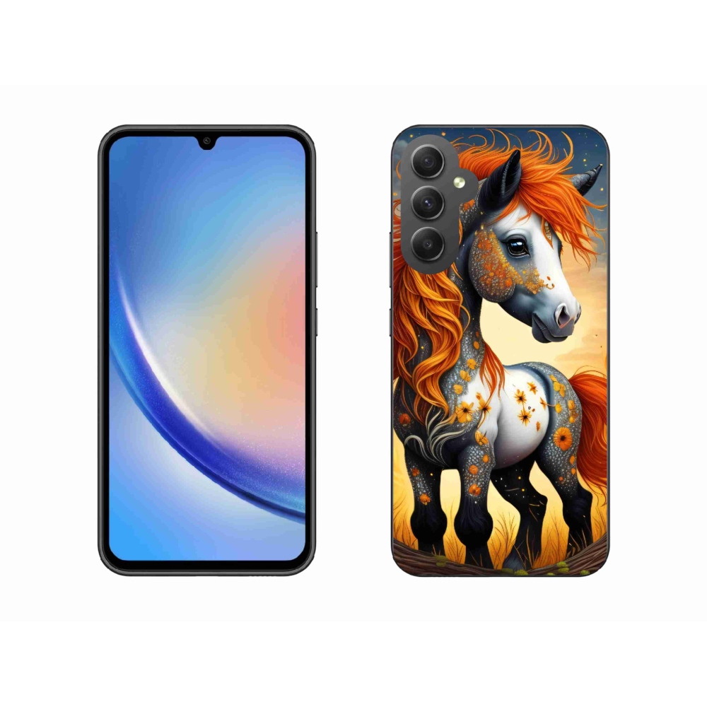 Gelový kryt mmCase na Samsung Galaxy A34 5G - barevný poník