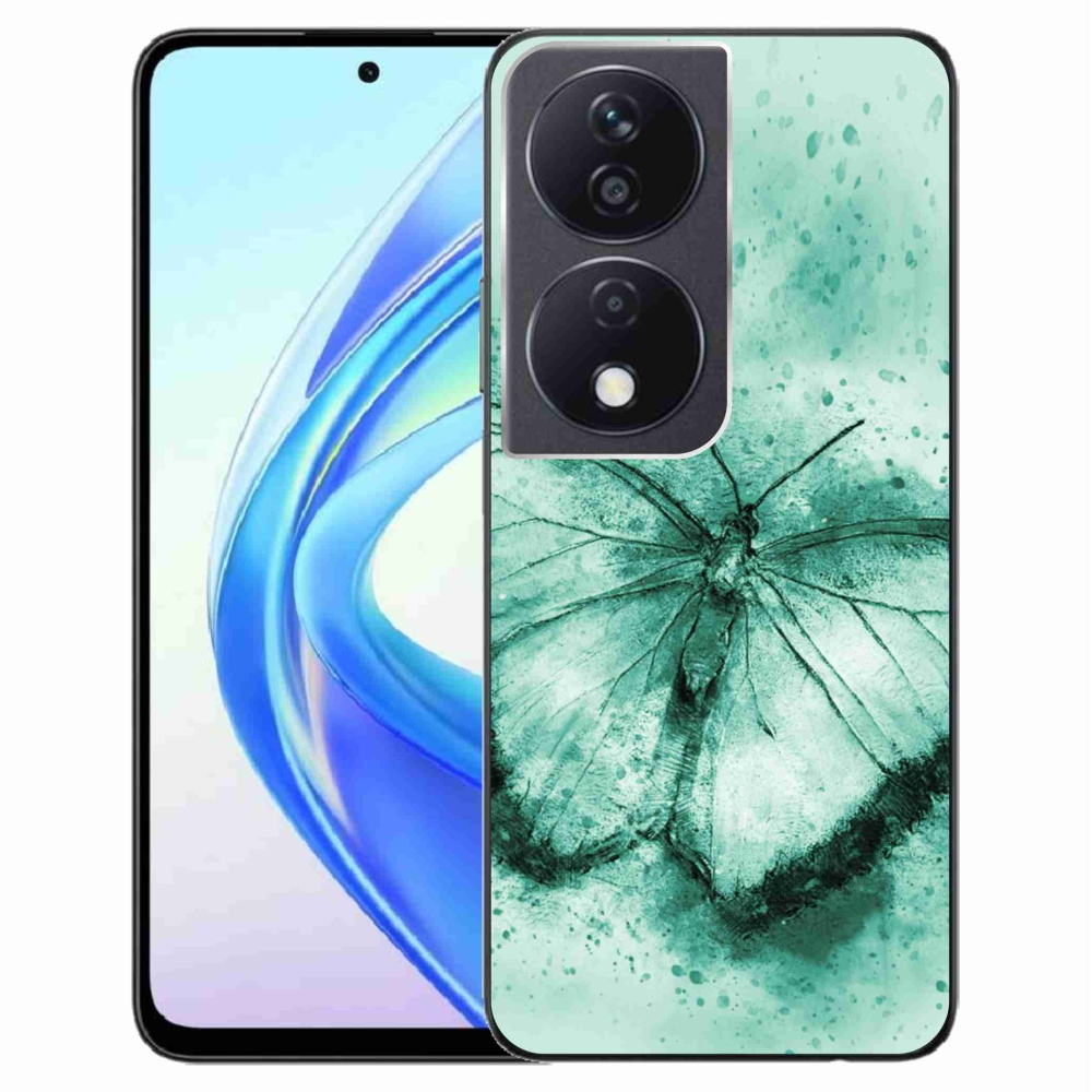 Gelový obal mmCase na Honor X7b/Honor 90 Smart - zelený motýl