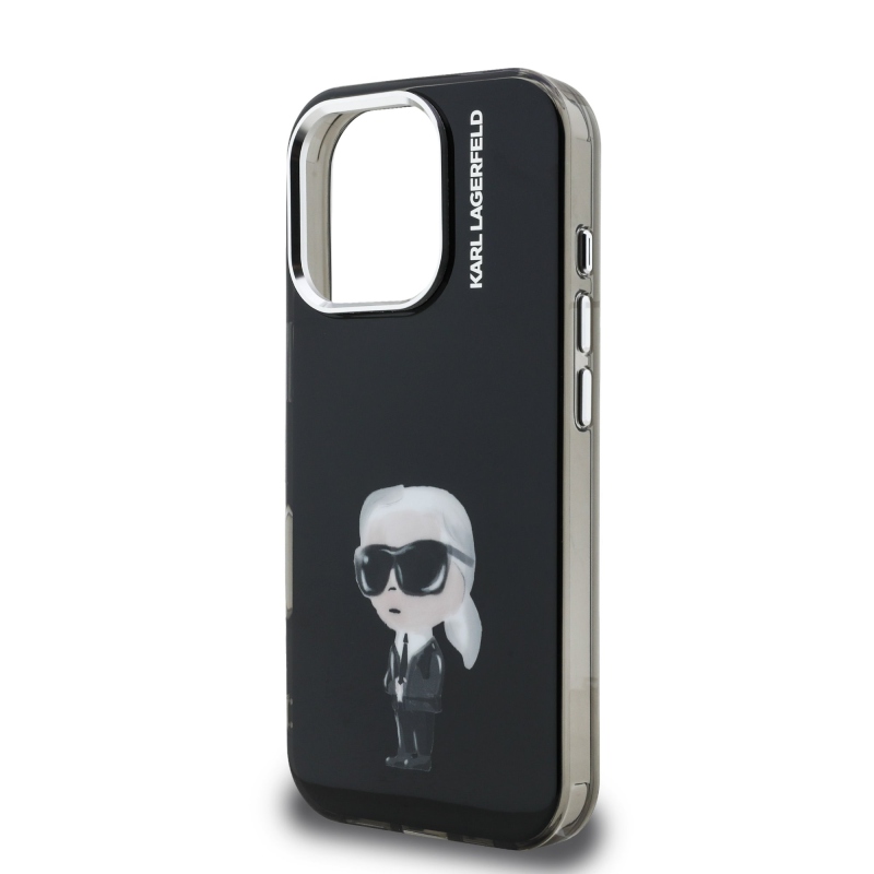 Karl Lagerfeld IML Aquarelle Karl Zadní Kryt pro iPhone 16 Pro Black