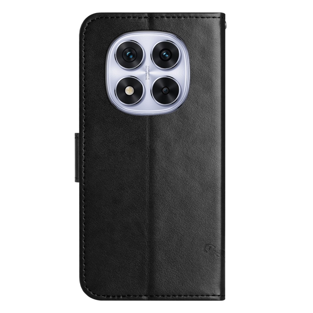 Flower knížkové pouzdro na Xiaomi Redmi Note 14 Pro 5G/Poco X7 5G/Note 14 Pro+ 5G - černé