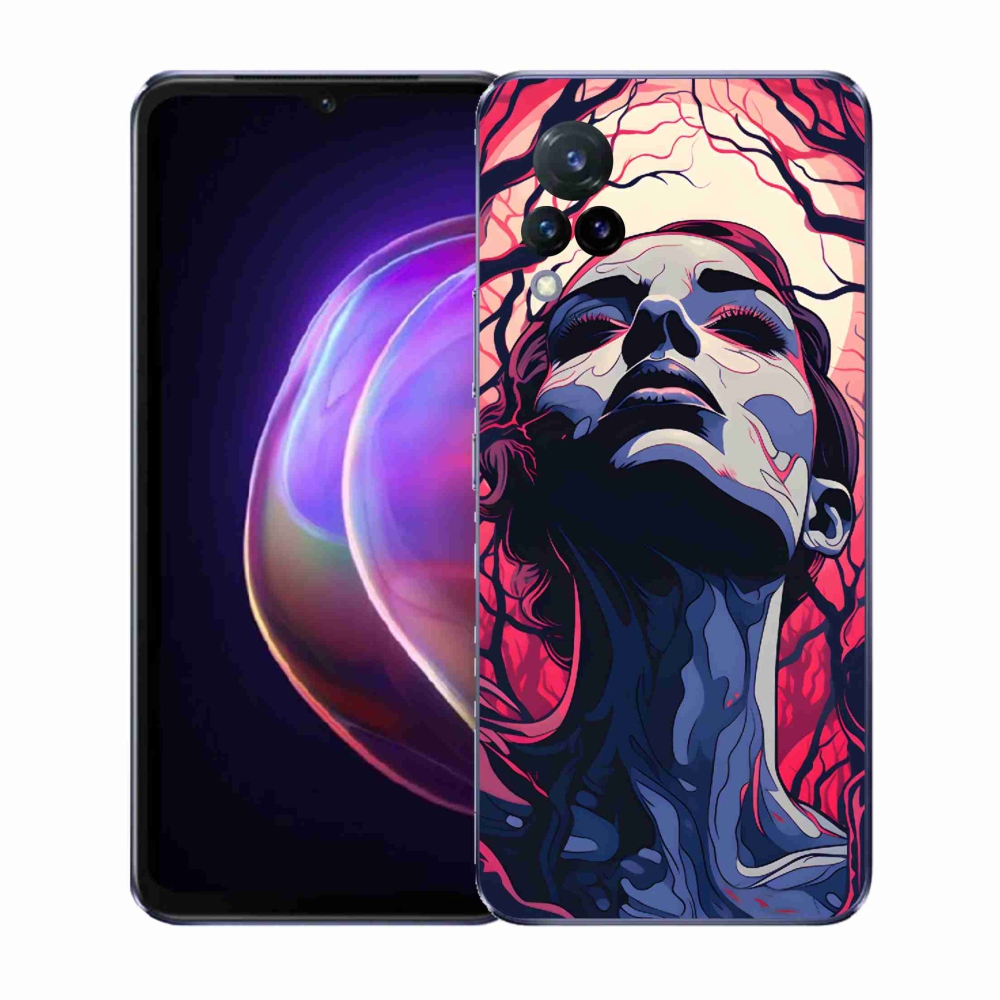 Gelový kryt mmCase na Vivo V21 4G/5G - abstraktní obličej