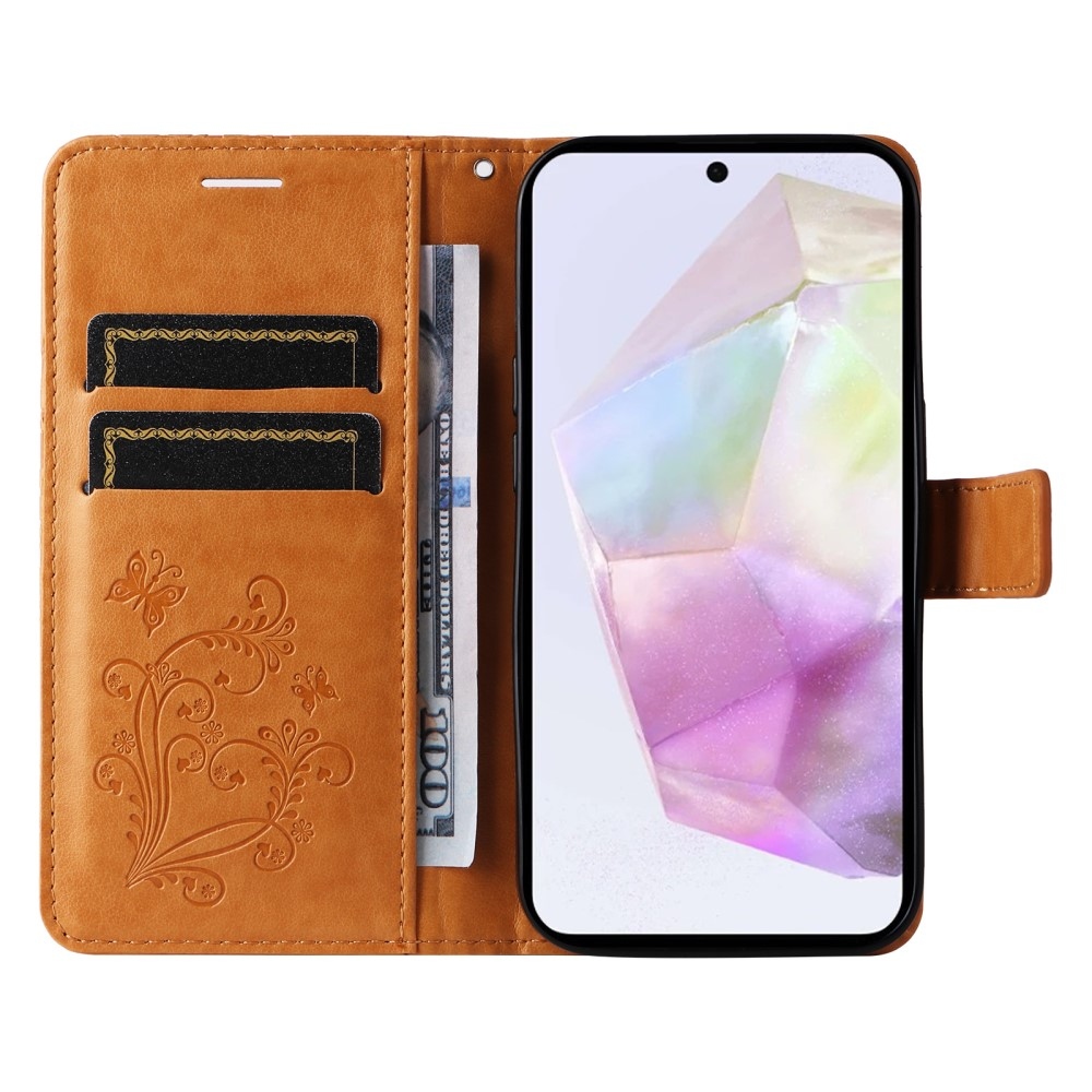 Big Butterfly knížkové pouzdro na Samsung Galaxy A36 5G - žluté