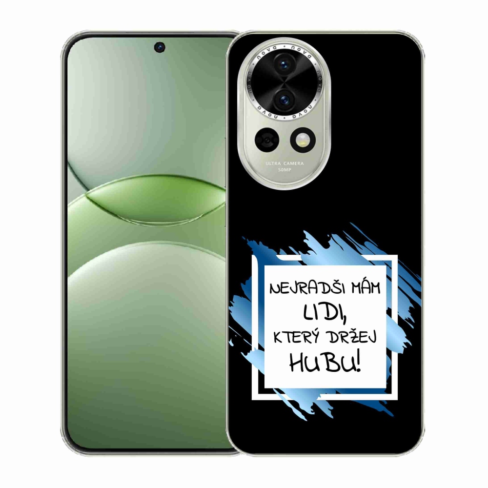 Gelový kryt mmCase na Huawei Nova 13 5G - vtipný text 7 bíločerné pozadí