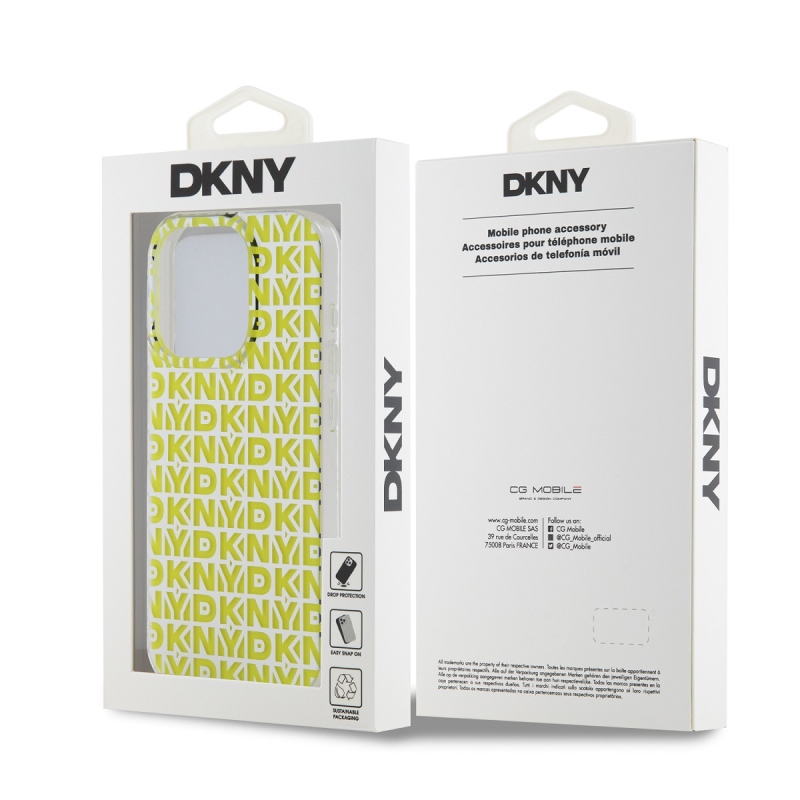 DKNY PC/TPU Repeat Pattern Zadní Kryt pro iPhone 15 Pro Max Yellow