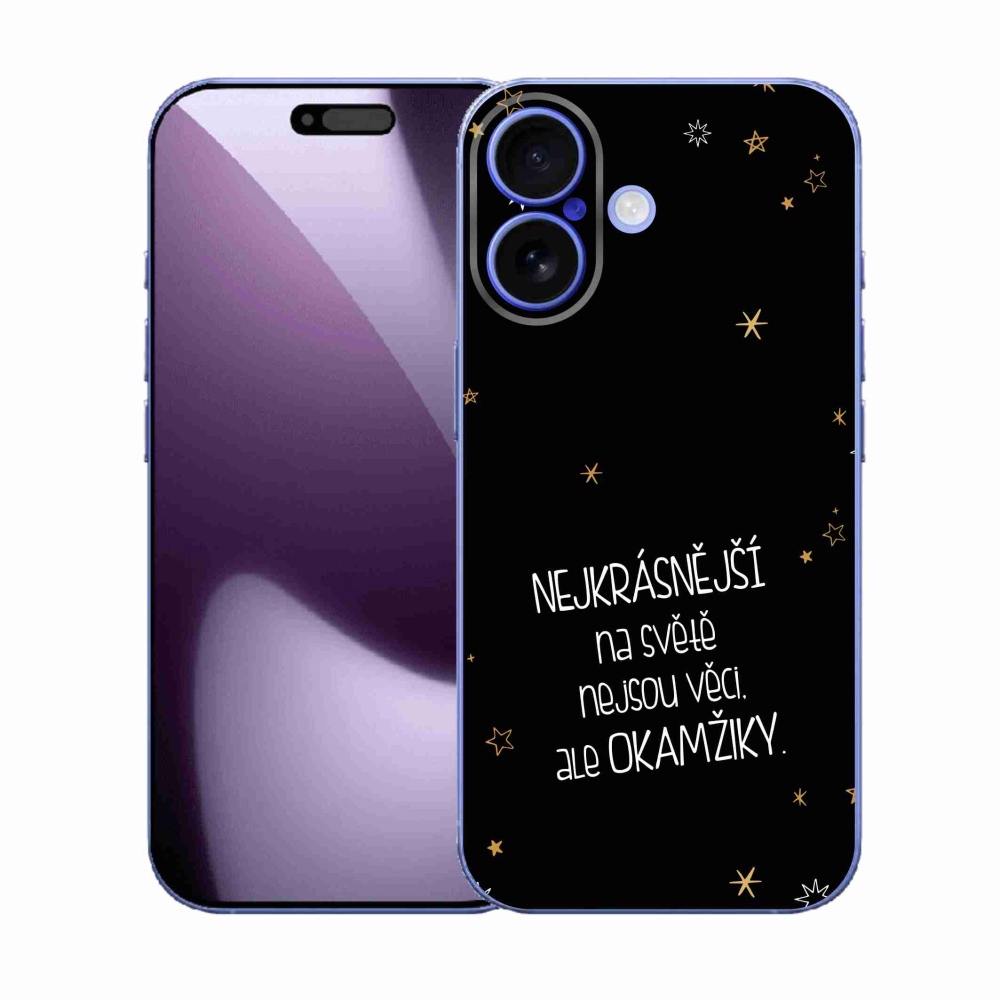 Gelový kryt mmCase na iPhone 17 - citát 4 černé pozadí