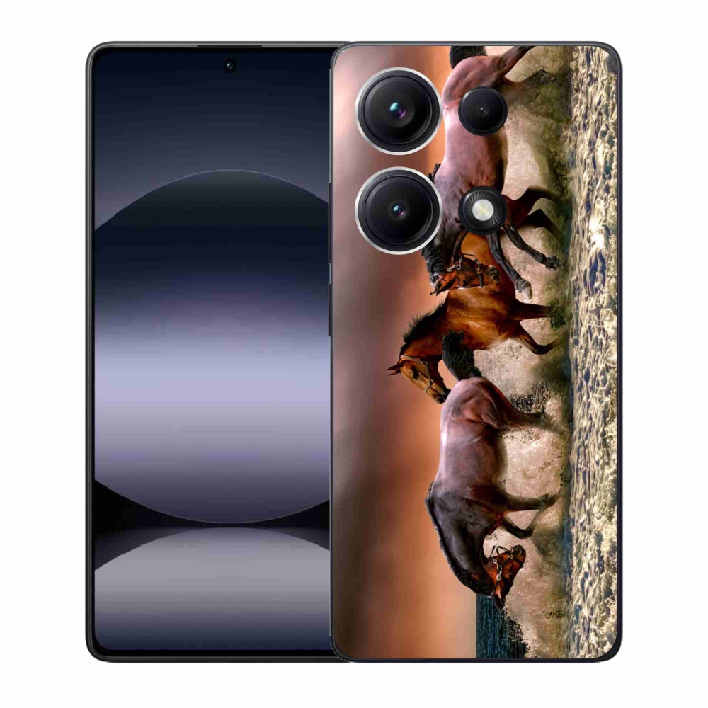 Gelový kryt mmCase na Xiaomi Redmi Note 14S - koně 1