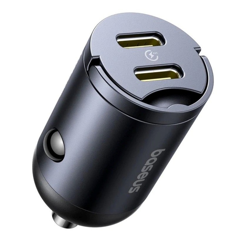 Baseus Tiny Star Mini Nabíječka do Auta USB-C/USB-C 30W Cosmic Black