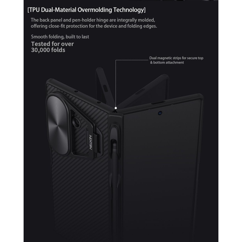 Nillkin CamShield Prop Magnetic Pen Slot Zadní Kryt pro Samsung Galaxy Z Fold 7 Black