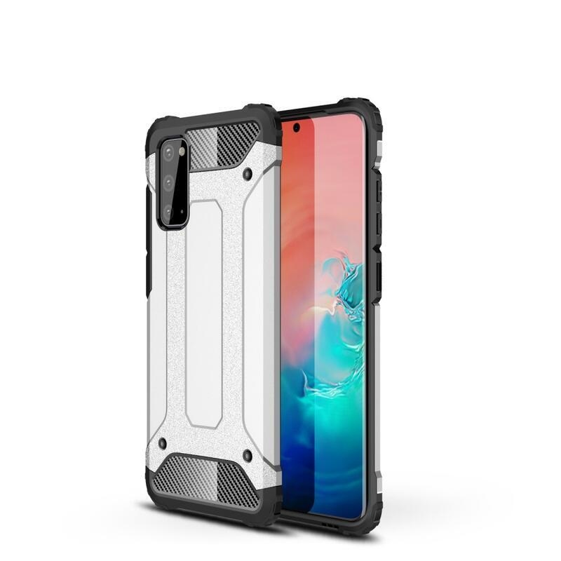 Armor odolný hybridní kryt na mobil Samsung Galaxy S20 - stříbrný