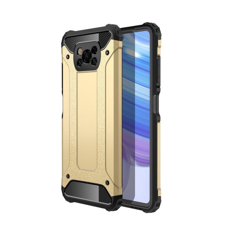 Armor odolný hybridní kryt pro mobil Xiaomi Poco X3/X3 Pro - zlatý