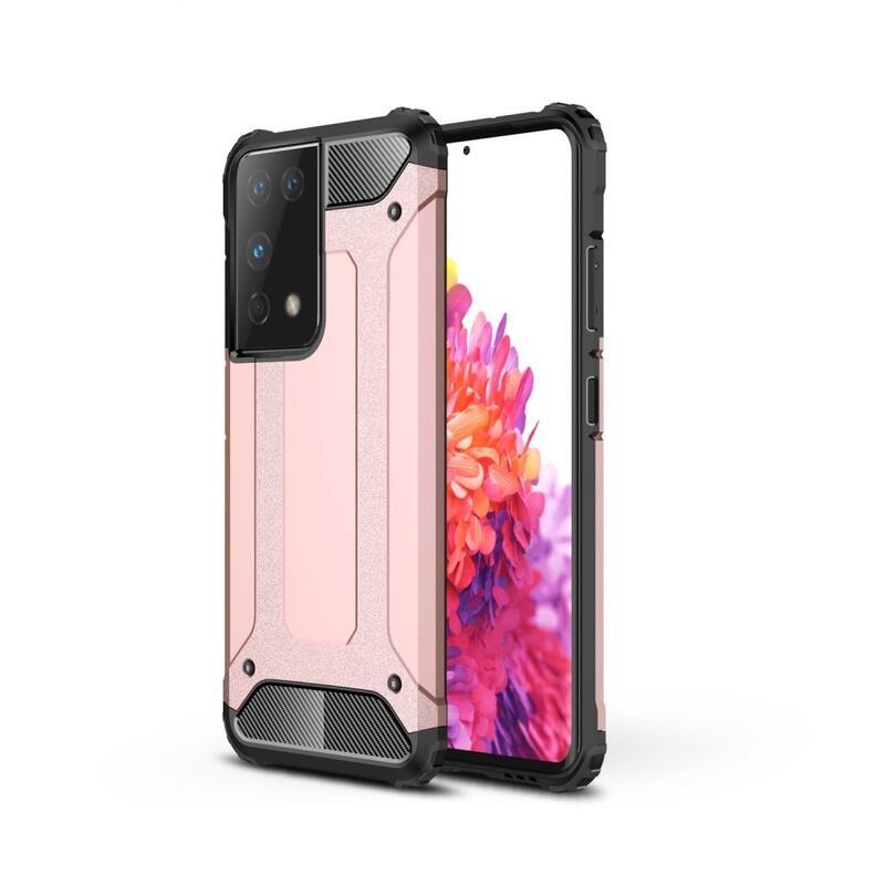 Armor odolný hybridní kryt pro mobilní telefon Samsung Galaxy S21 Ultra 5G - růžovozlatý