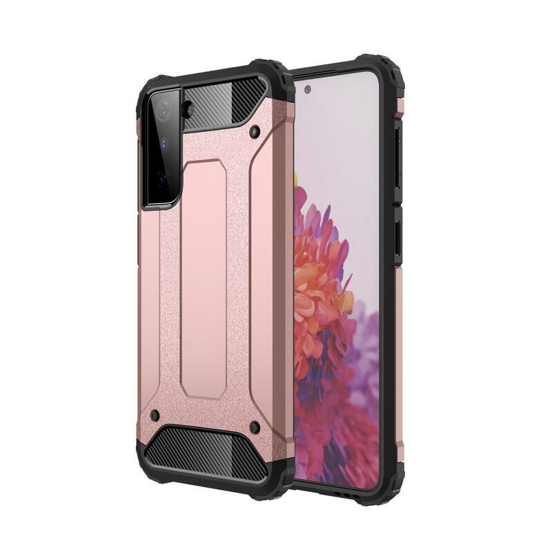 Armor odolný hybridní kryt pro telefon Samsung Galaxy S21 Plus - růžovozlatý