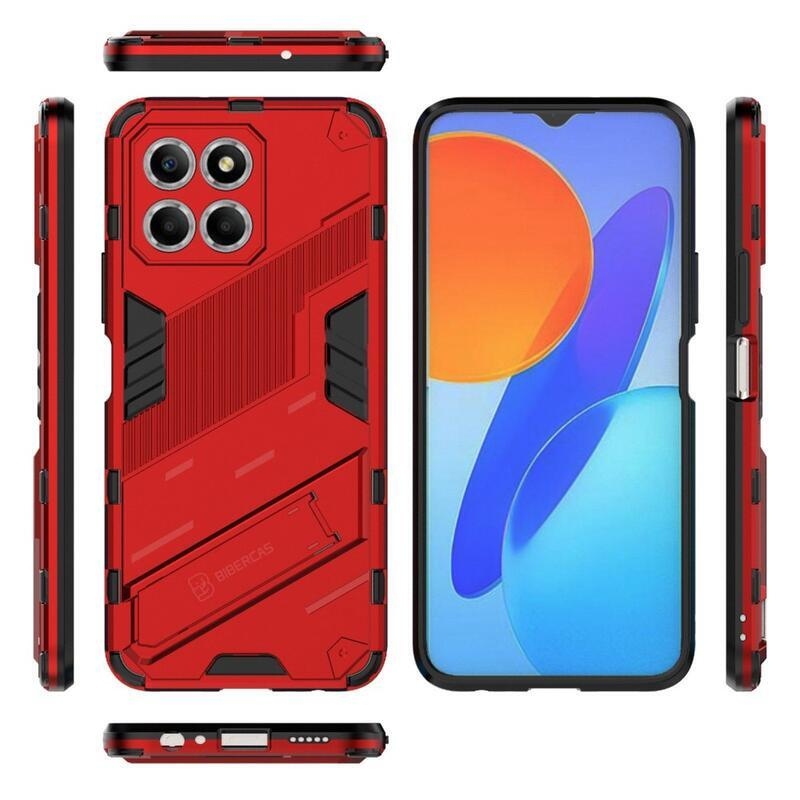 Armor odolný hybridní kryt s výklopným stojánkem na Honor X8 5G/Honor 70 Lite 5G - červený