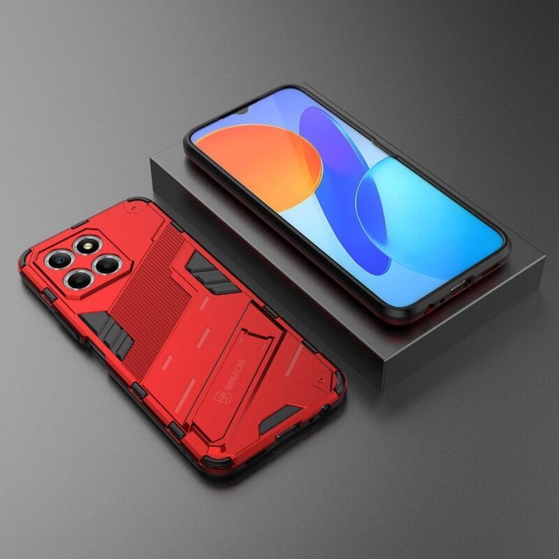 Armor odolný hybridní kryt s výklopným stojánkem na Honor X8 5G/Honor 70 Lite 5G - červený