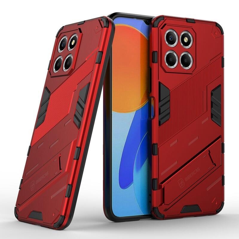 Armor odolný hybridní kryt s výklopným stojánkem na Honor X8 5G/Honor 70 Lite 5G - červený