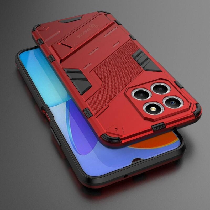 Armor odolný hybridní kryt s výklopným stojánkem na Honor X8 5G/Honor 70 Lite 5G - červený