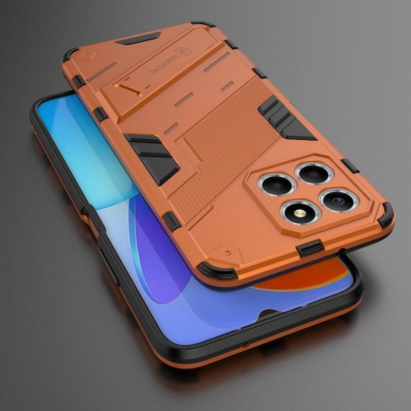 Armor odolný hybridní kryt s výklopným stojánkem na Honor X8 5G/Honor 70 Lite 5G - oranžový