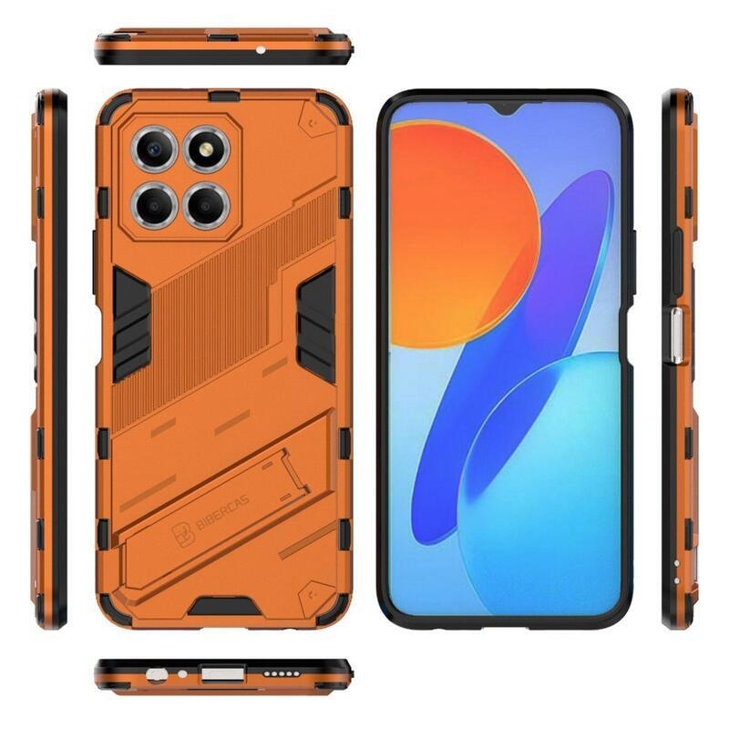 Armor odolný hybridní kryt s výklopným stojánkem na Honor X8 5G/Honor 70 Lite 5G - oranžový