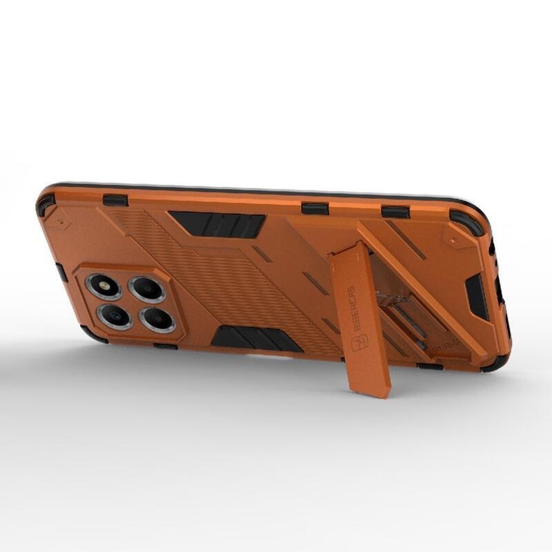 Armor odolný hybridní kryt s výklopným stojánkem na Honor X8 5G/Honor 70 Lite 5G - oranžový