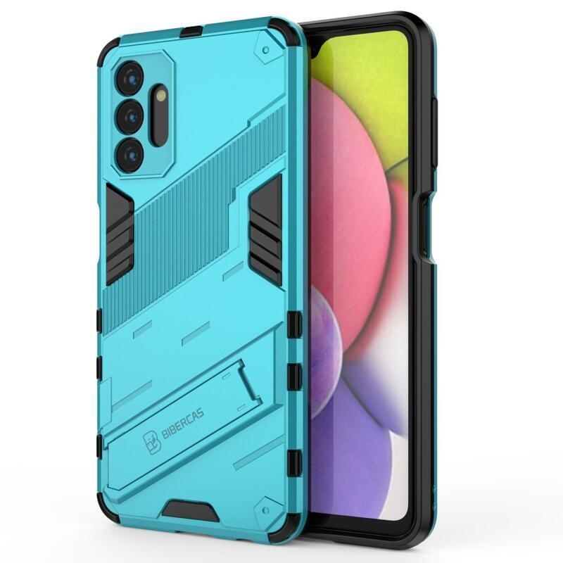 Armory odolný hybridní kryt s výklopným stojánkem pro mobil Samsung Galaxy A13 5G/Galaxy A04s (164.7 x 76.7 x 9.1 mm) - světlemodrý