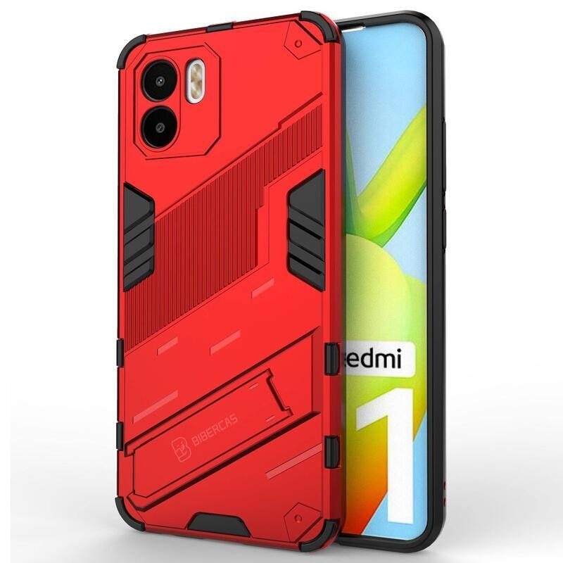 Armory odolný hybridní kryt s výklopným stojánkem pro mobil Xiaomi Redmi A1/Redmi A2 - červený