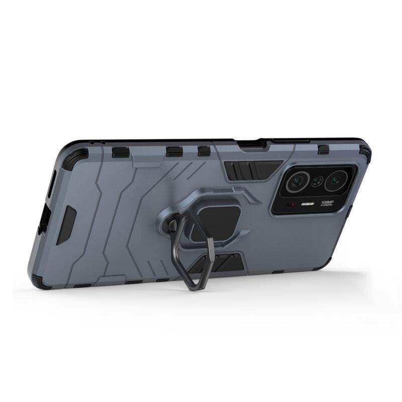 Guardy hybridní odolný kryt s úchopem na prst na mobil Xiaomi 11T/11T Pro - modrý