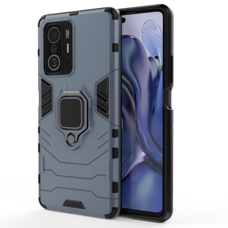 Guardy hybridní odolný kryt s úchopem na prst na mobil Xiaomi 11T/11T Pro - modrý