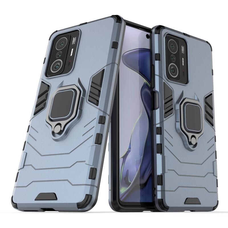 Guardy hybridní odolný kryt s úchopem na prst na mobil Xiaomi 11T/11T Pro - modrý