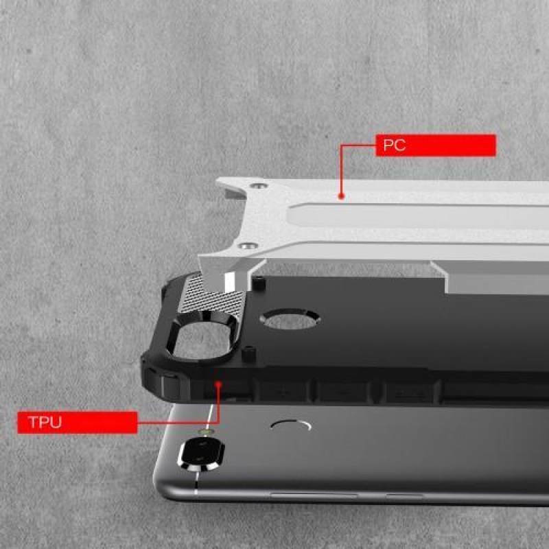 Armory hybridní odolný obal pro Xiaomi Redmi 6A - stříbrný
