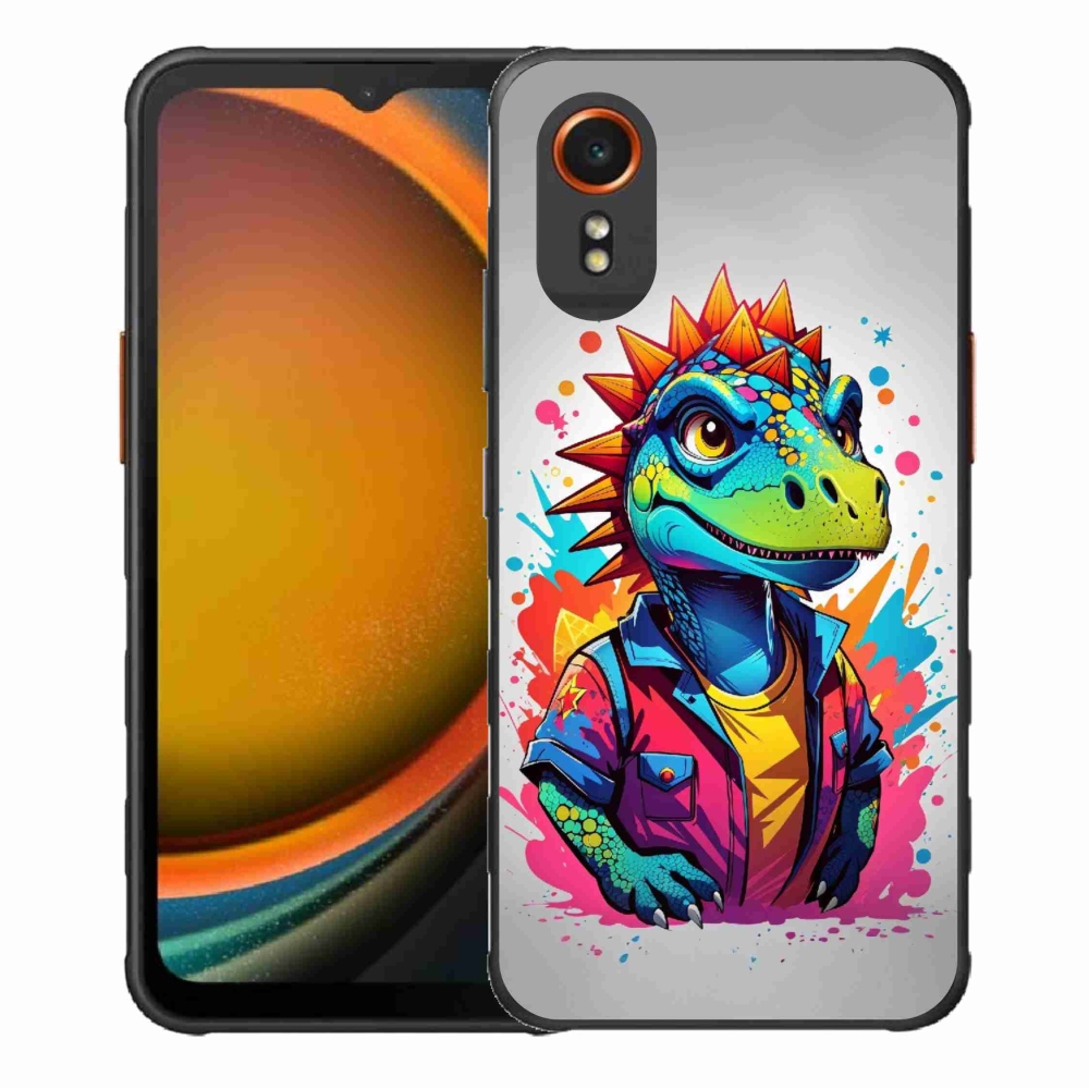 Gelový kryt mmCase na Samsung Galaxy Xcover 7 - barevný dinosaurus