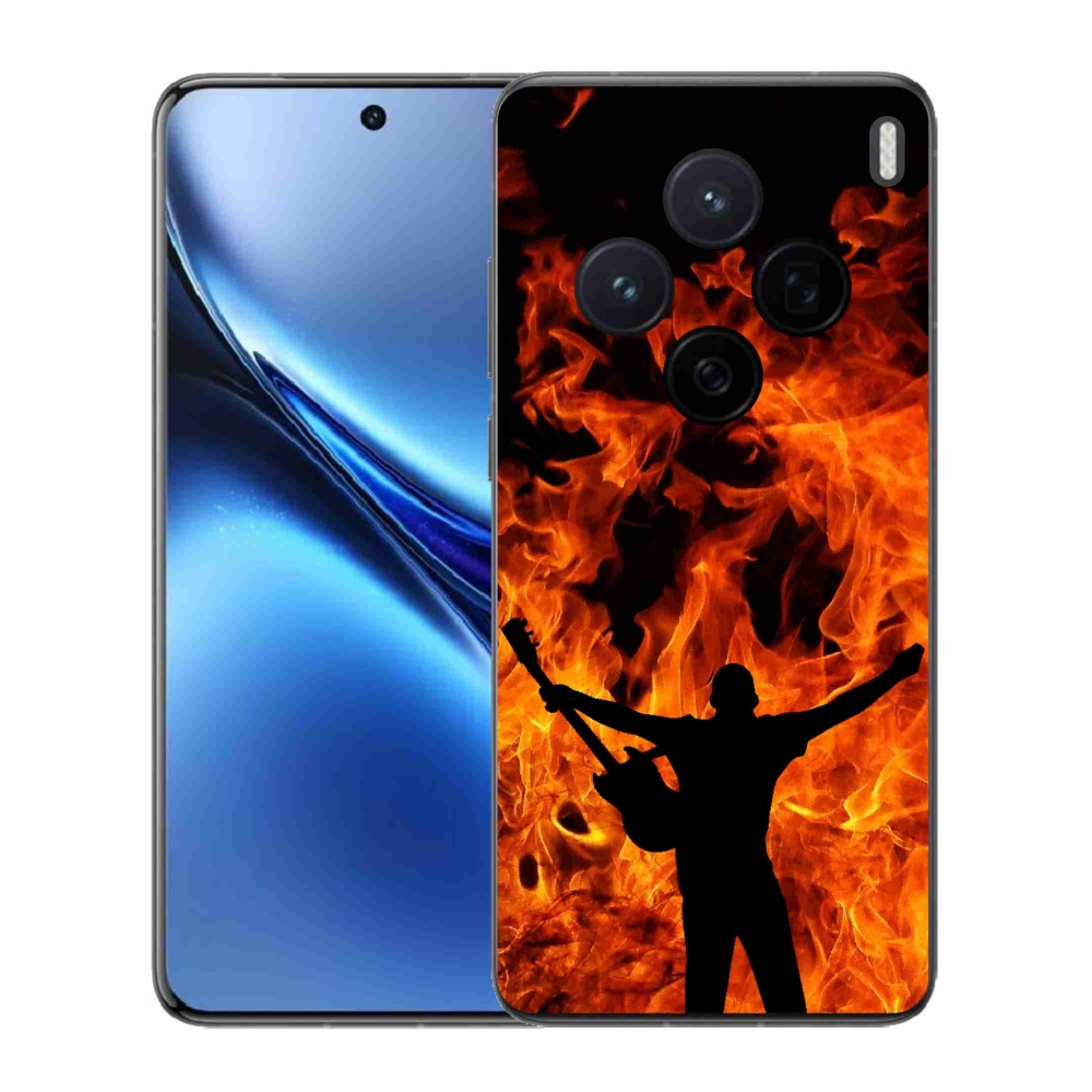 Gelový kryt mmCase na Vivo X200 5G - muzikant a oheň
