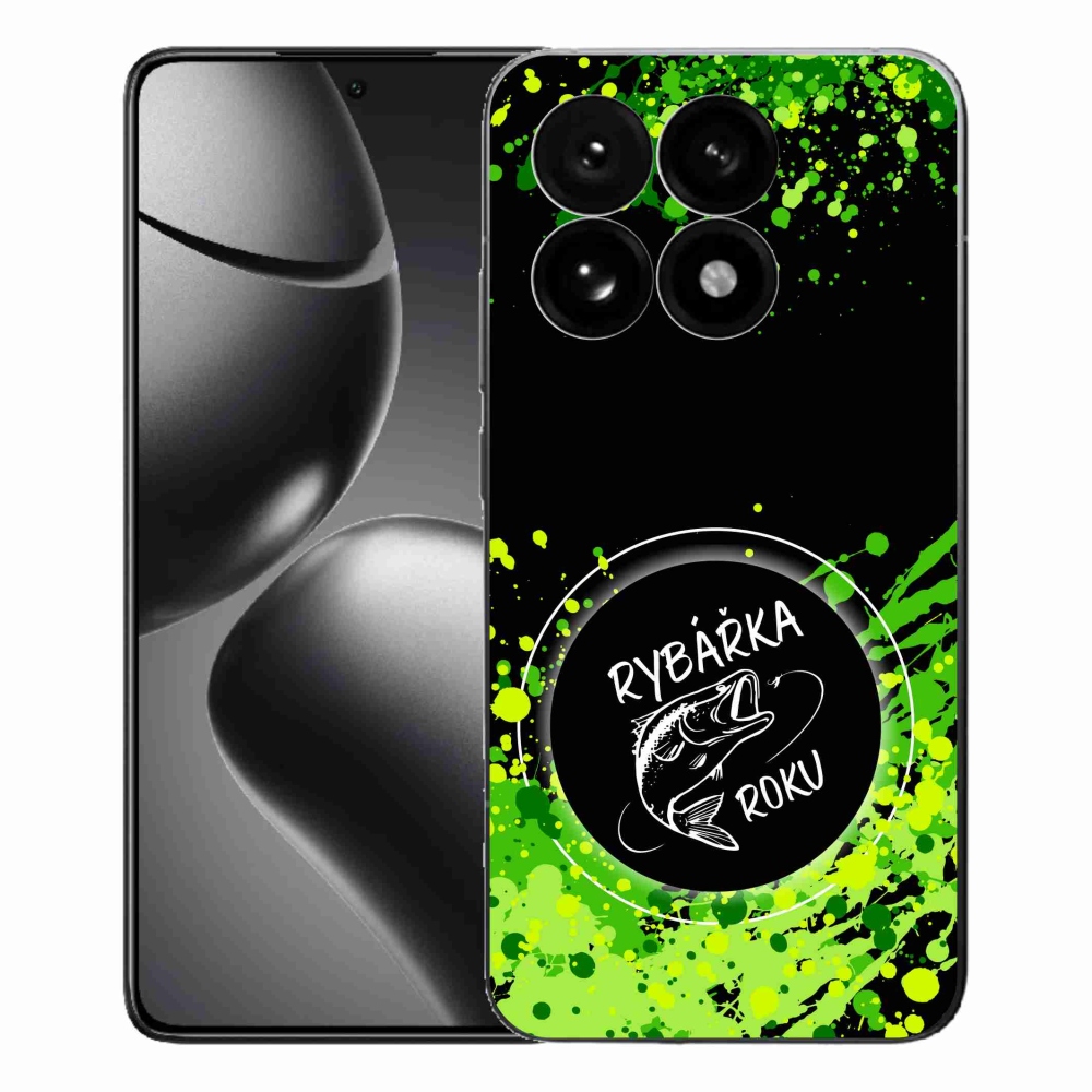 Gelový kryt mmCase na Xiaomi 15T - rybářka roku černé pozadí
