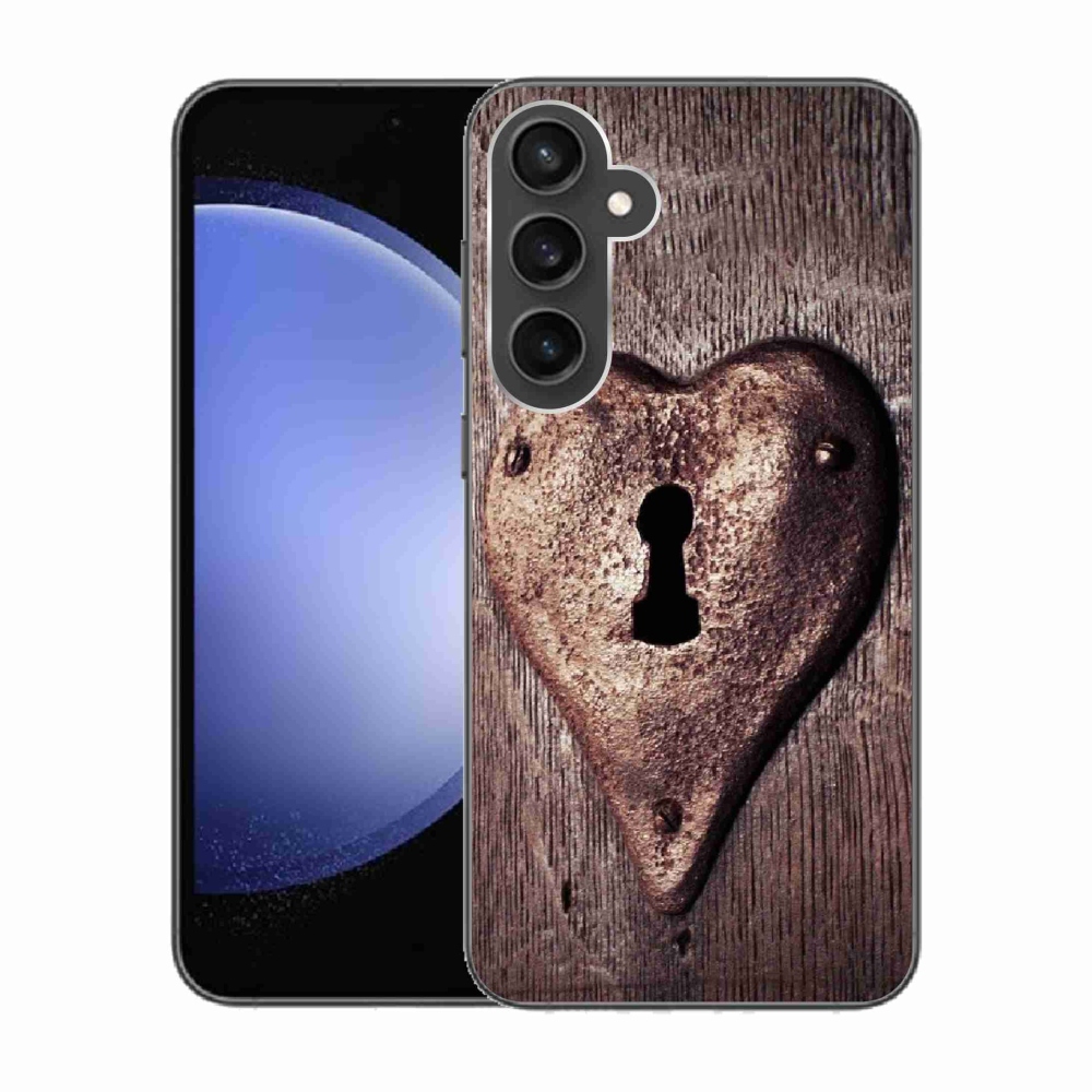 Gelový kryt mmCase na Samsung Galaxy S23 FE - zámek ve tvaru srdce