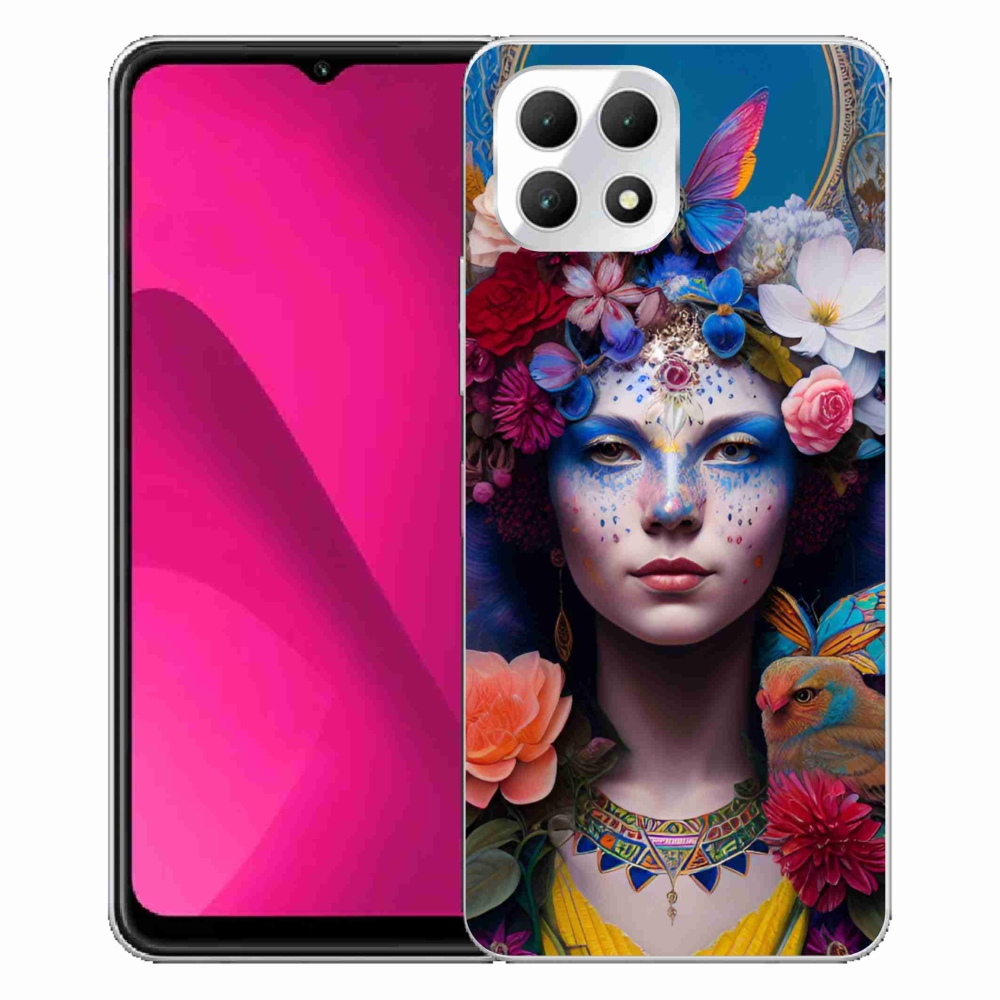 Gelový kryt mmCase na T-Mobile T Phone 2 - žena s květinami