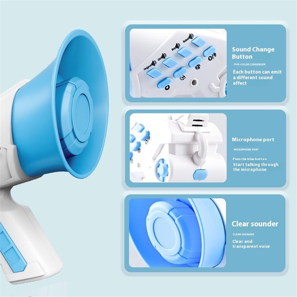 Zábavný měnič hlasu pro děti s nahráváním a efekty – modrý