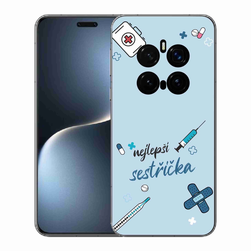 Gelový kryt mmCase na Honor Magic 7 Pro 5G - nejlepší sestřička modré pozadí