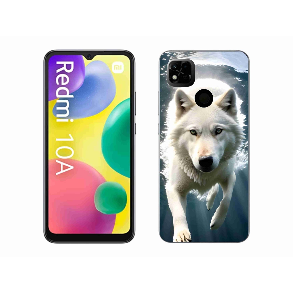 Gelový kryt mmCase na Xiaomi Redmi 10A - bílý vlk