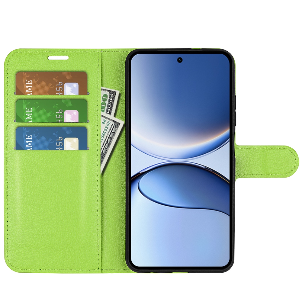 Litchi knížkové pouzdro na Xiaomi Poco F7 5G - zelené