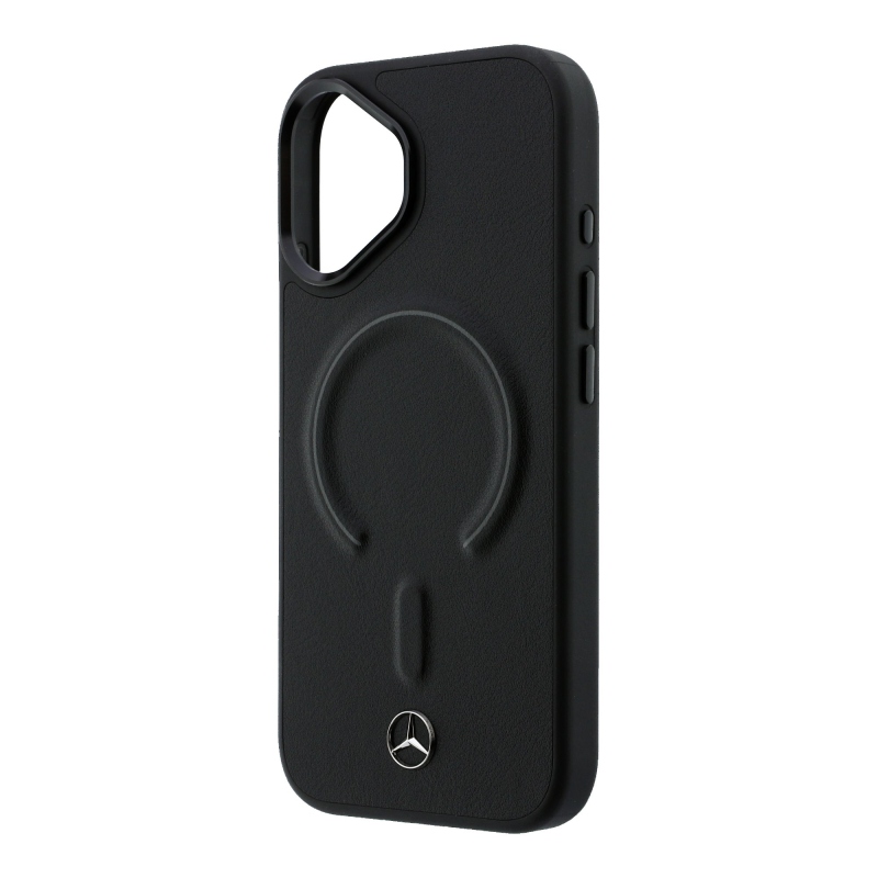 Mercedes PU Leather 3D MagSafe Zadní Kryt pro iPhone 17 Black