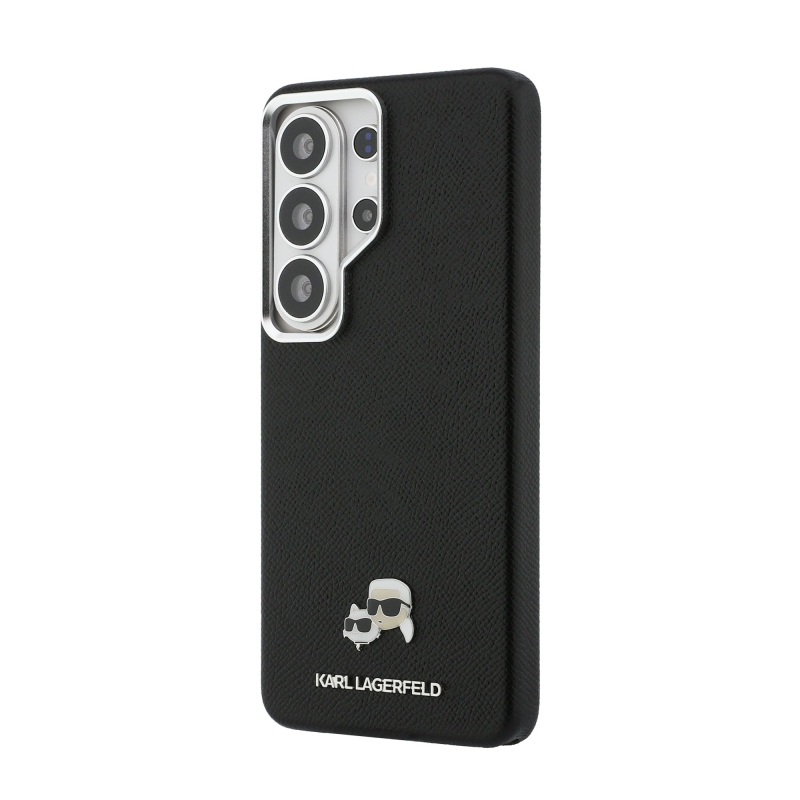 Karl Lagerfeld Grained PU Leather K&CH Heads Magnetic Zadní Kryt pro Samsung Galaxy S26 Ultra Black