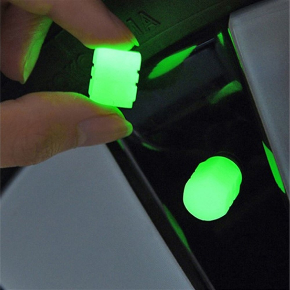 Svítící krytky ventilků kol pro auto, motorku a kolo - 4 ks