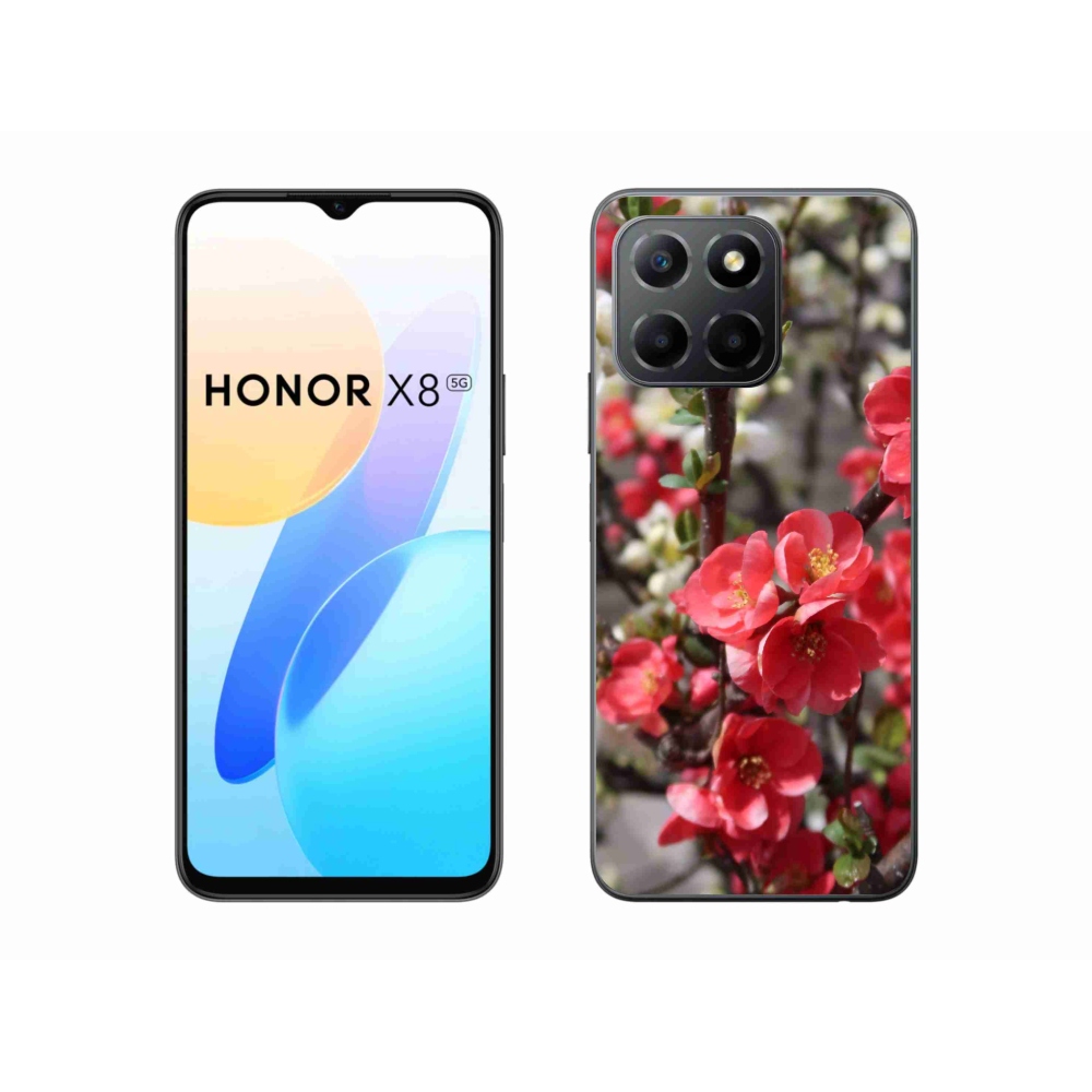 Gelový kryt mmCase na Honor X8 5G - červené květy