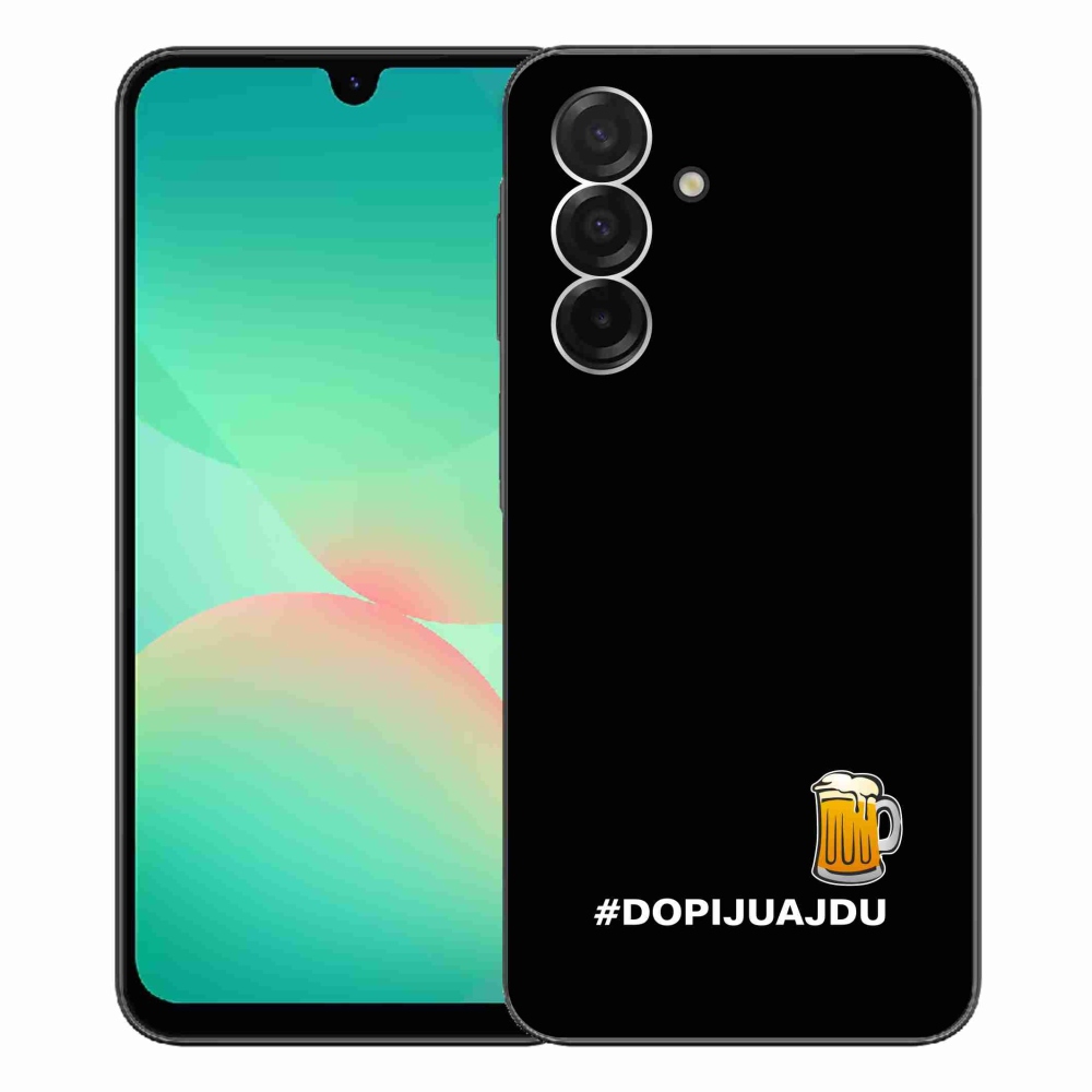 Gelový kryt mmCase na Samsung Galaxy A26 5G - pivní motiv 1 černé pozadí