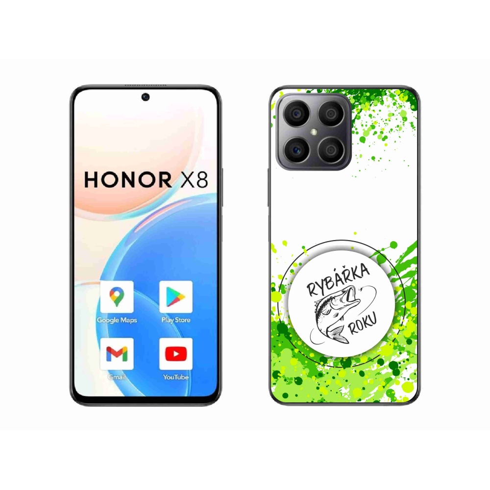 Gelový kryt mmCase na Honor X8 4G - rybářka roku bílé pozadí
